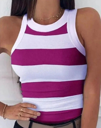 Coastal Spirit Striped Racer Tank