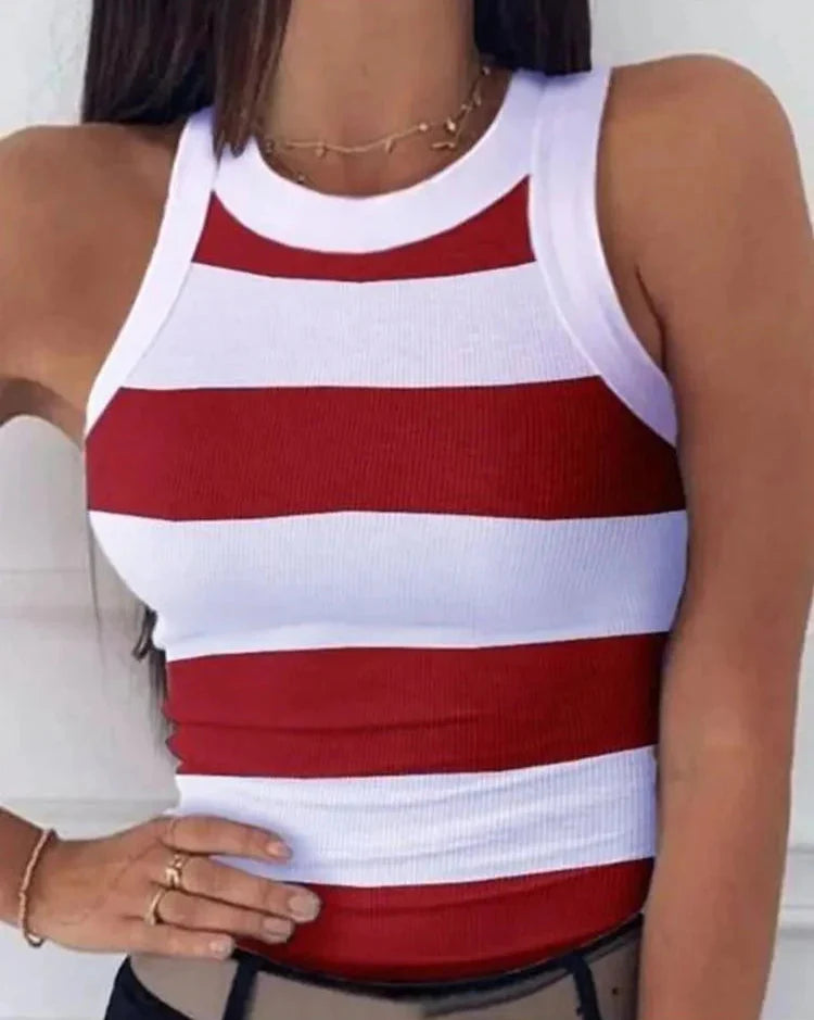 Coastal Spirit Striped Racer Tank