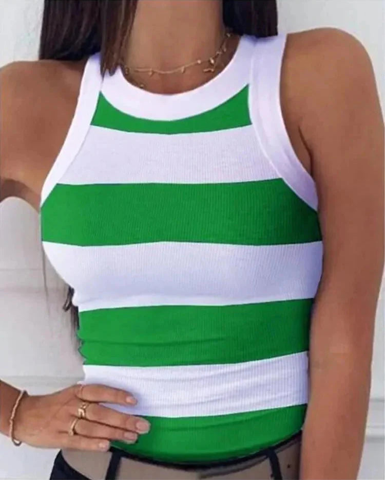 Coastal Spirit Striped Racer Tank