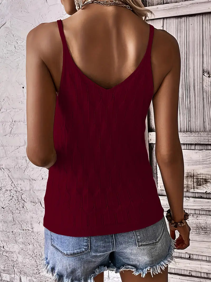 Coastal Whisper Textured Knit Tank Top