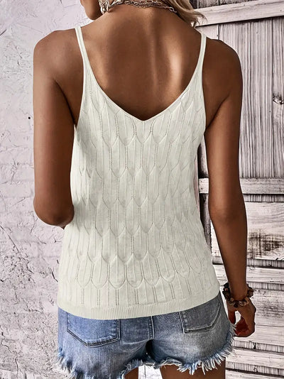 Coastal Whisper Textured Knit Tank Top