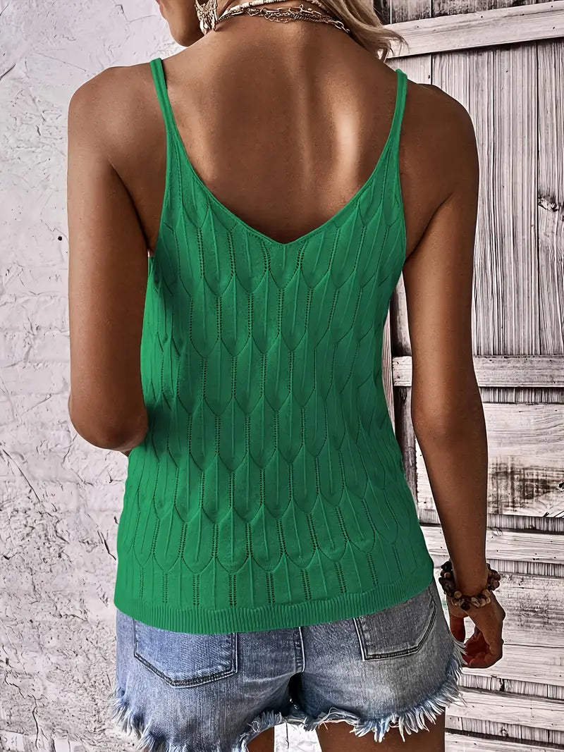 Coastal Whisper Textured Knit Tank Top