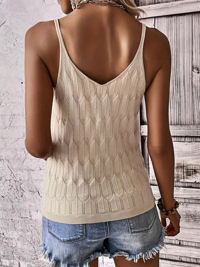 Coastal Whisper Textured Knit Tank Top