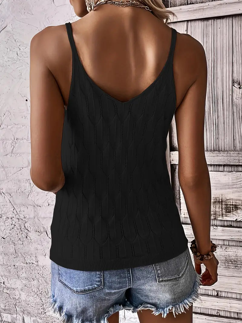 Coastal Whisper Textured Knit Tank Top