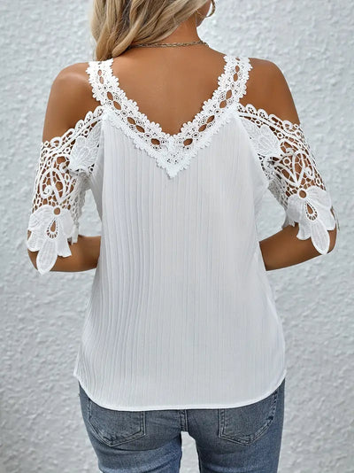 Delicate Grace Lace Cold Shoulder Top
