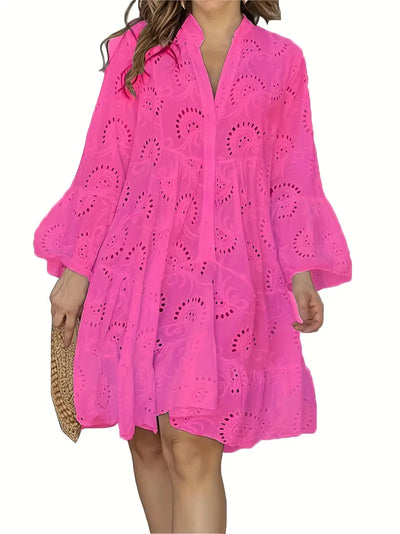 Delicate Whirl Broderie Detail Mini Dress