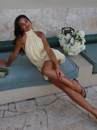 Divine Allure Pleated Mini Dress