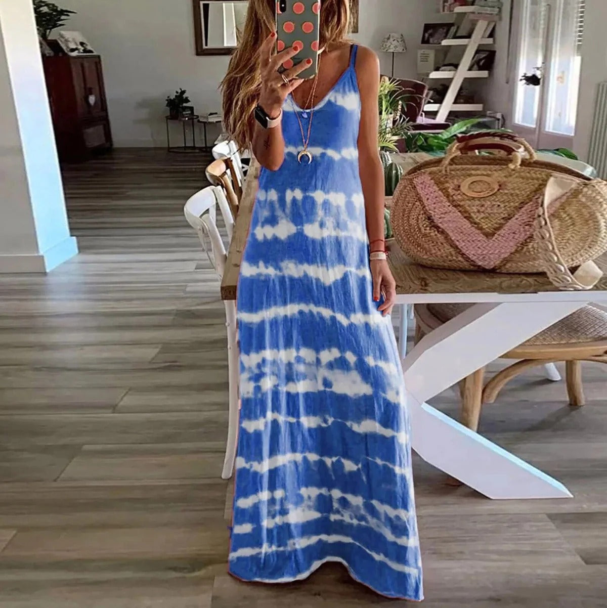 Dreamwave Glow Tie-Dye Maxi Dress