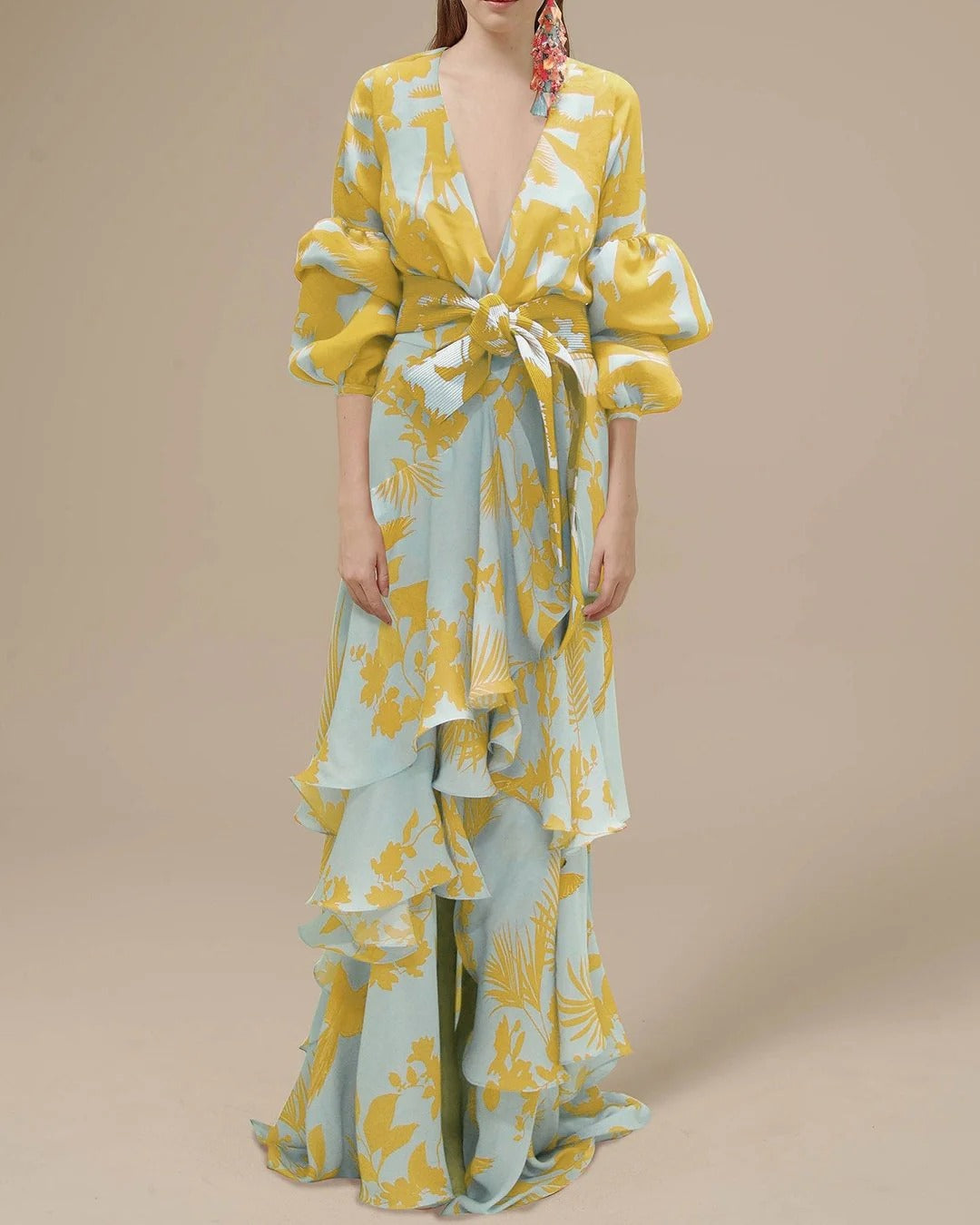 Dreamy Whimsy Ruffle Sleeve Maxi Dress