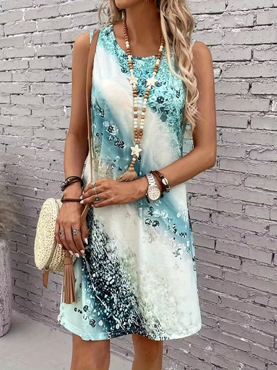 Dreamy Whirl Print A-Line Dress