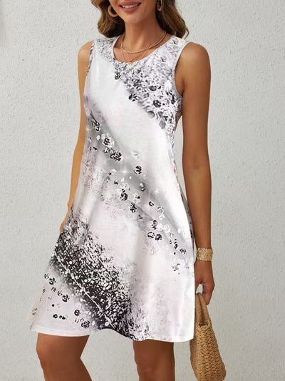 Dreamy Whirl Print A-Line Dress