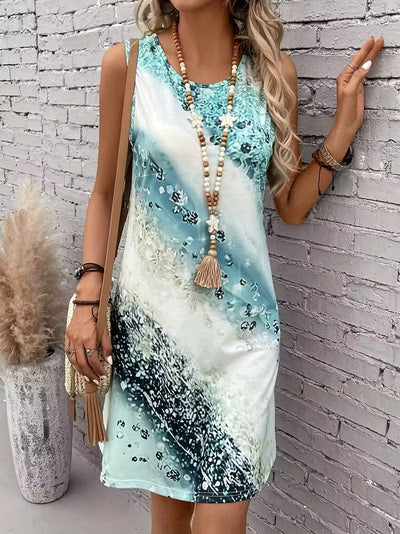 Dreamy Whirl Print A-Line Dress