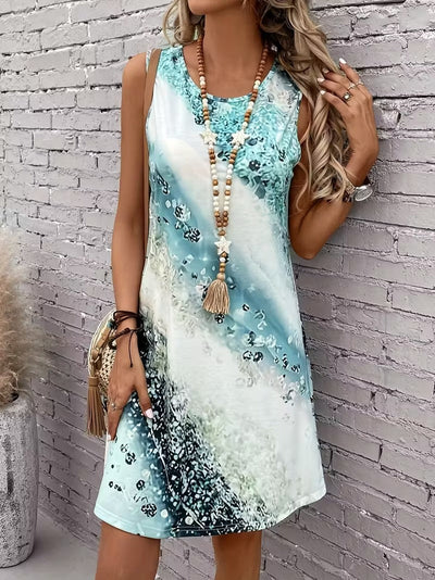 Dreamy Whirl Print A-Line Dress