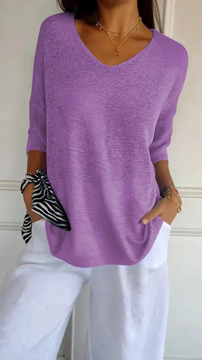 Effortless Grace Rolled Sleeve Top