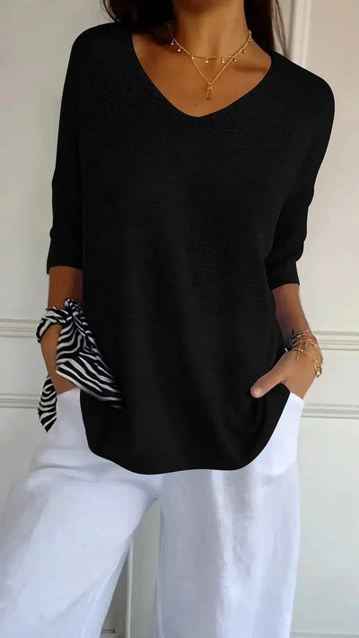 Effortless Grace Rolled Sleeve Top