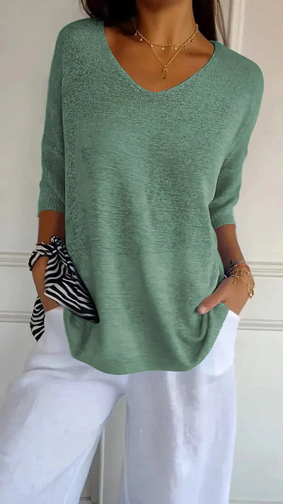 Effortless Grace Rolled Sleeve Top