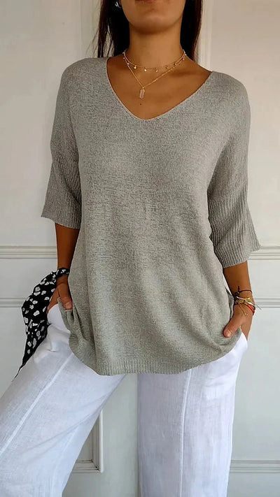 Effortless Grace Rolled Sleeve Top