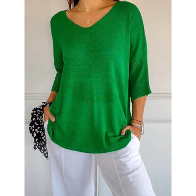 Effortless Grace Rolled Sleeve Top
