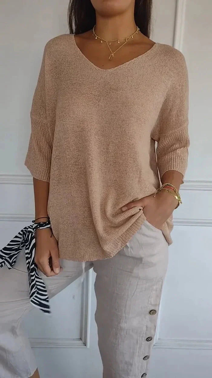 Effortless Grace Rolled Sleeve Top