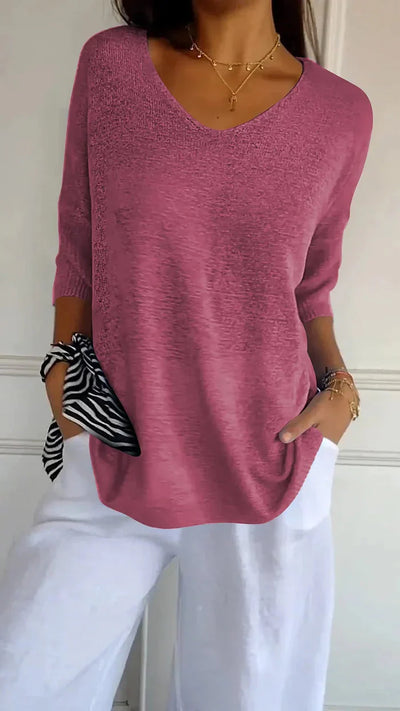 Effortless Grace Rolled Sleeve Top