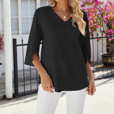 Effortless Grace Split Sleeve Blouse