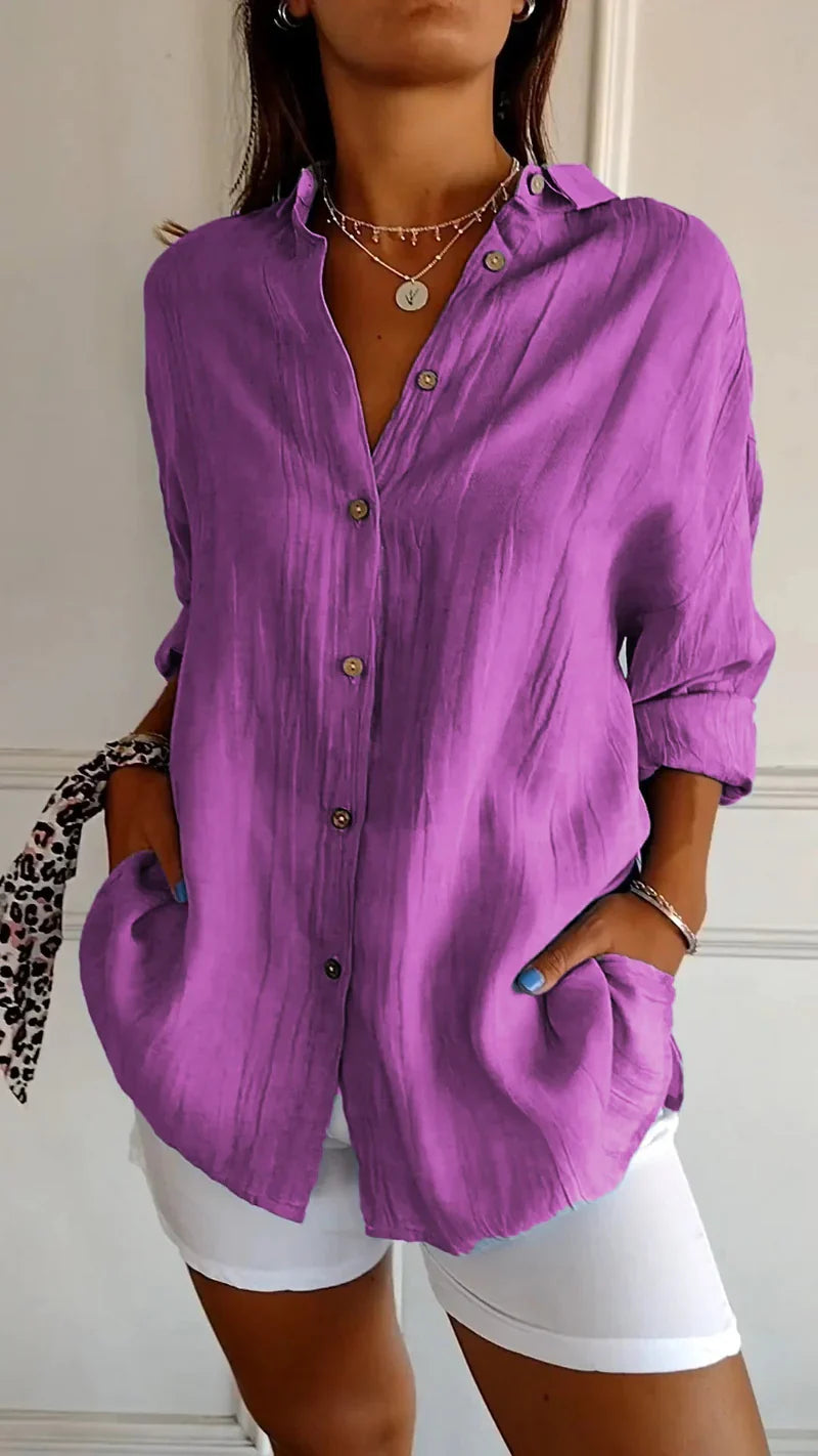 Effortless Muse Button-Down Blouse