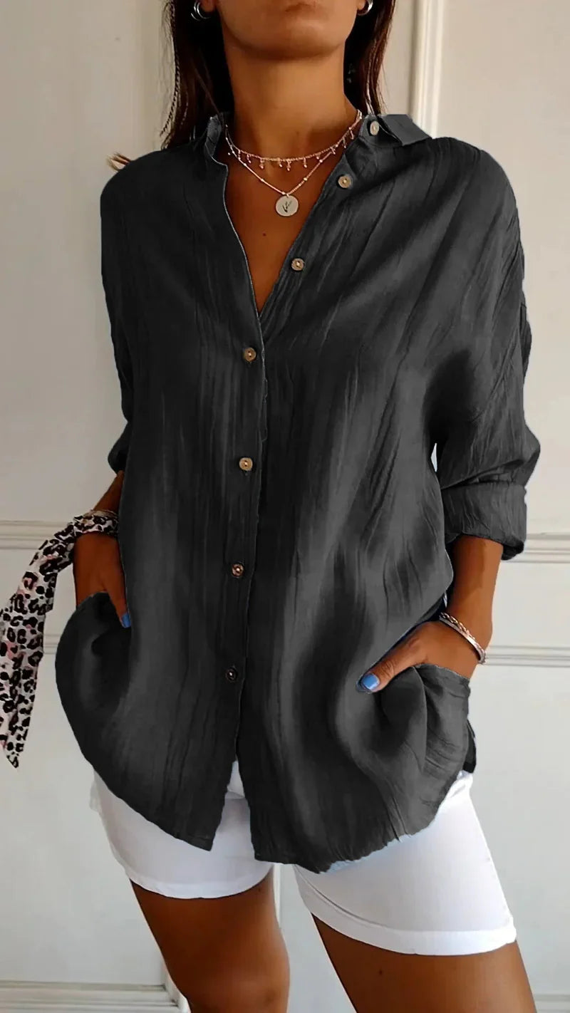 Effortless Muse Button-Down Blouse