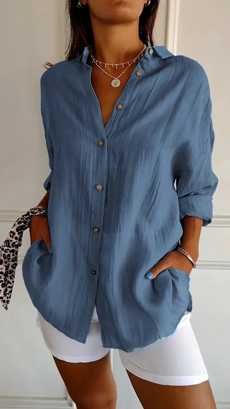 Effortless Muse Button-Down Blouse