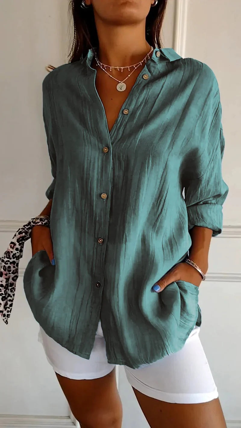 Effortless Muse Button-Down Blouse