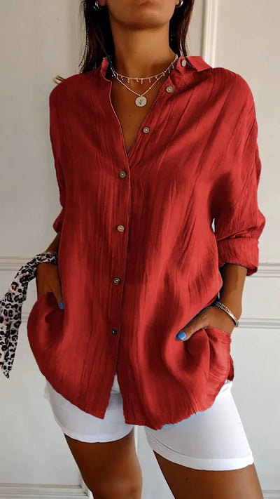 Effortless Muse Button-Down Blouse