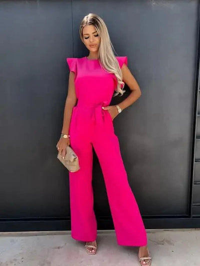 Elegant Bow-Tie Wide-Leg Jumpsuit