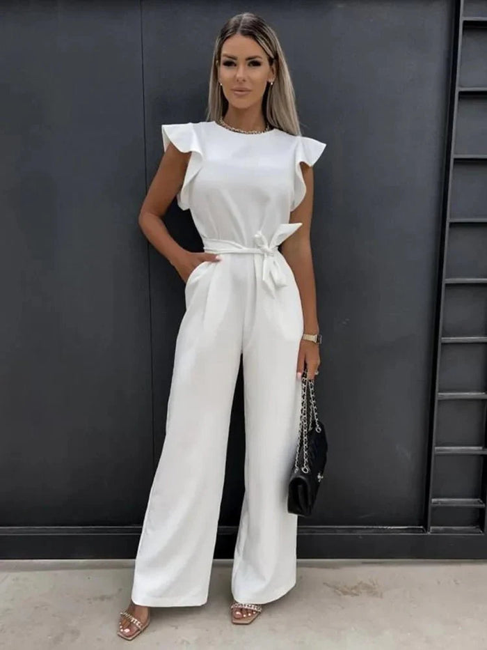 Elegant Bow-Tie Wide-Leg Jumpsuit