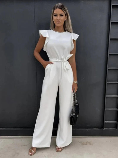 Elegant Bow-Tie Wide-Leg Jumpsuit