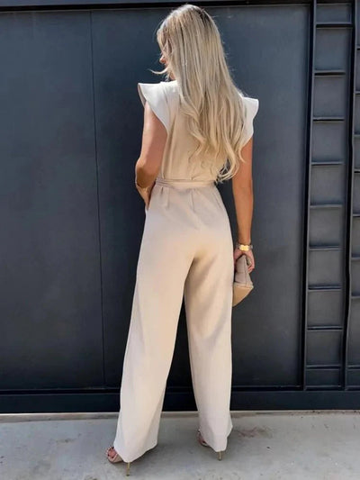Elegant Bow-Tie Wide-Leg Jumpsuit