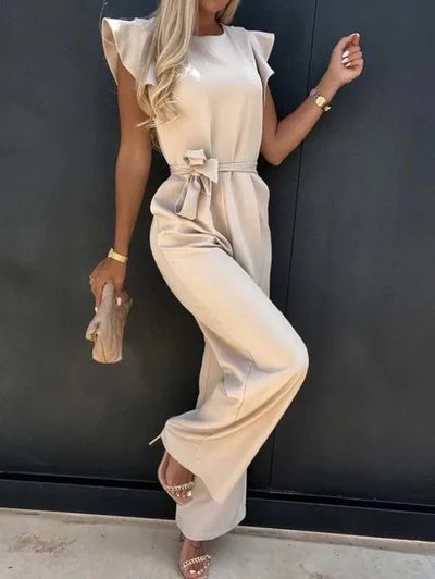 Elegant Bow-Tie Wide-Leg Jumpsuit