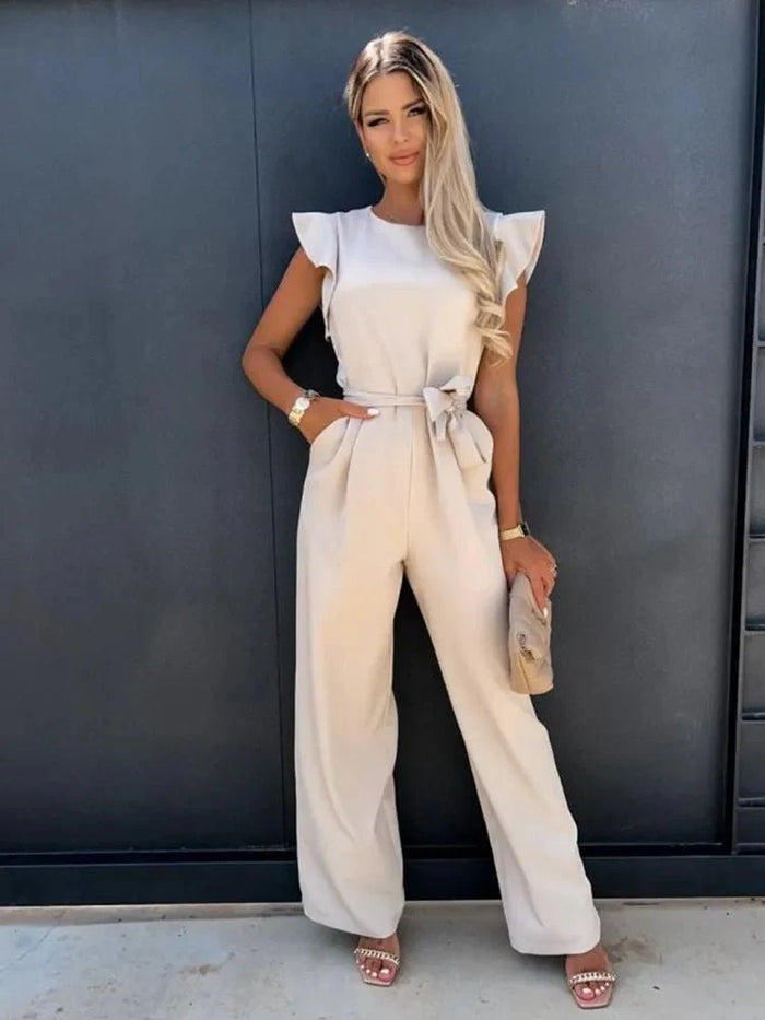 Elegant Bow-Tie Wide-Leg Jumpsuit