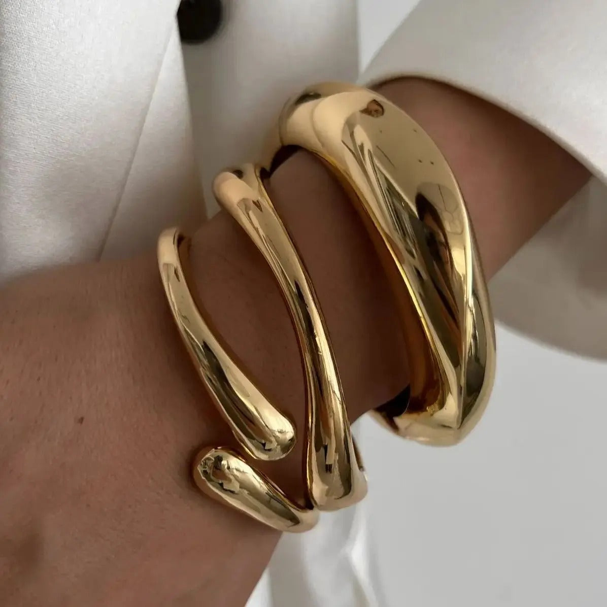Elegant Fluid Cuff Bracelet