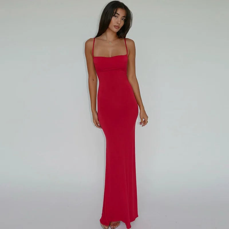 Elegant Silhouette Maxi Dress