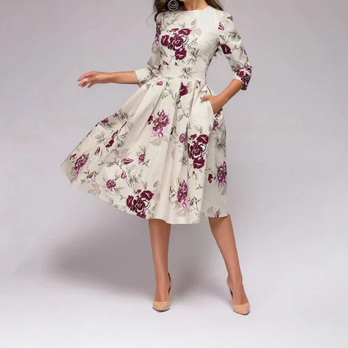 Enchanted Bloom Elegance Midi Dress