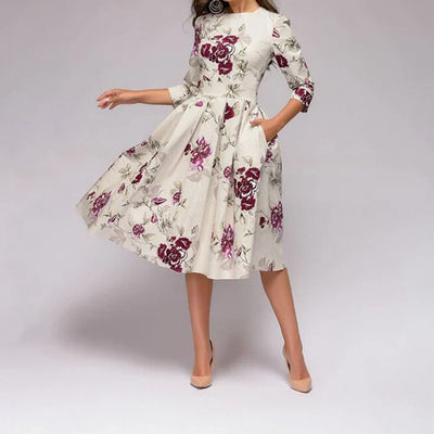 Enchanted Bloom Elegance Midi Dress