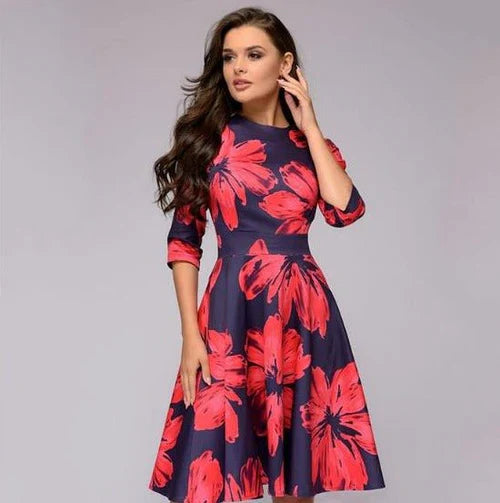 Enchanted Bloom Elegance Midi Dress