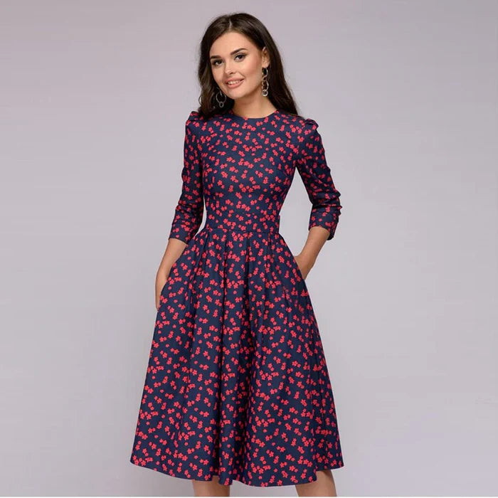 Enchanted Bloom Elegance Midi Dress