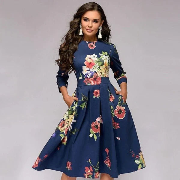 Enchanted Bloom Elegance Midi Dress