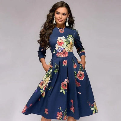 Enchanted Bloom Elegance Midi Dress
