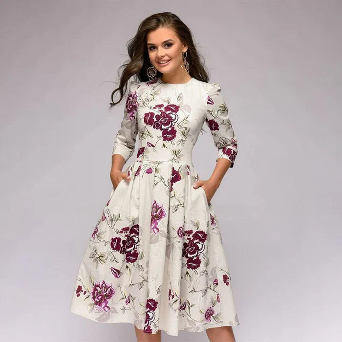 Enchanted Bloom Elegance Midi Dress