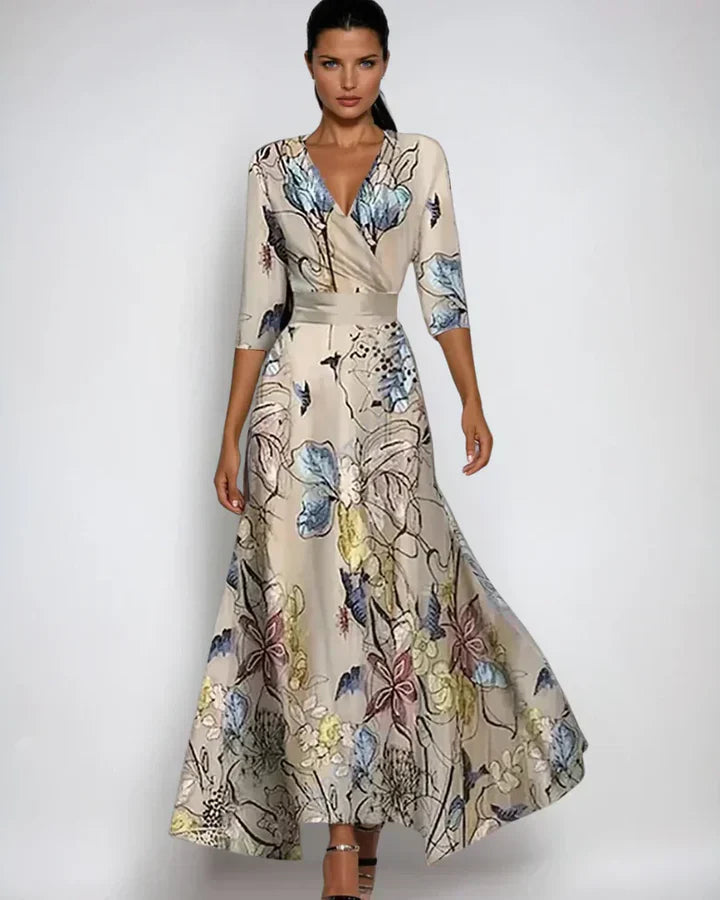 Enchanted Bloom Wrap Maxi Dress