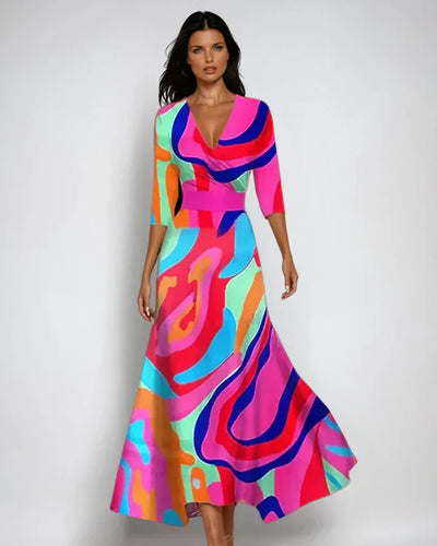Enchanted Bloom Wrap Maxi Dress