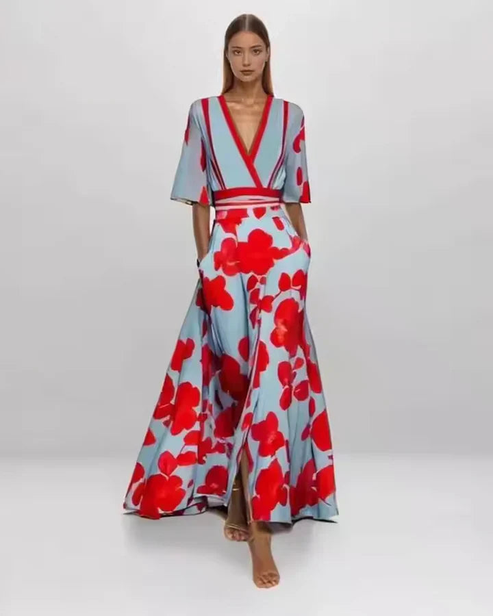 Enchanted Bloom Wrap Maxi Dress