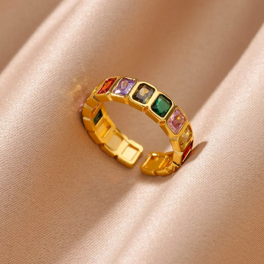 Golden Gemstone Ring
