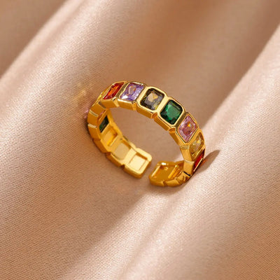 Golden Gemstone Ring